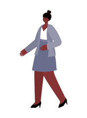 woman afro dressed in gray skirt