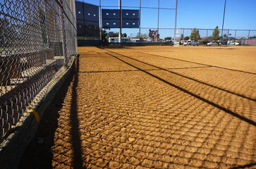 Empty Baseball field at park