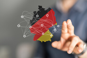 state germany map digital outline silhouette