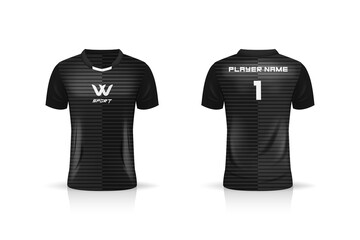 Specification Soccer Sport , Esport Gaming T Shirt Jersey template. mock up uniform . Vector Illustration design