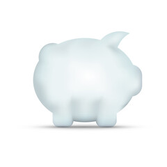 Piggy bank realistic. Vealistic vector illustration isolated on white.