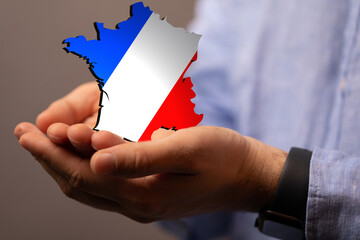 modern france map of the country 3d