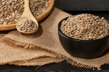 Lentils - Lens culinaris; Food with a high concentration of nutrients.