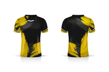 Specification Soccer Sport , Esport Gaming T Shirt Jersey template. mock up uniform . Vector Illustration design - obrazy, fototapety, plakaty