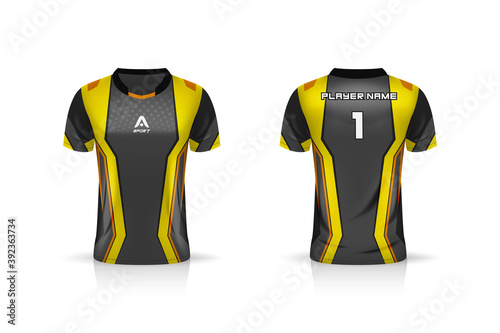 Download Specification Soccer Sport Esport Gaming T Shirt Jersey Template Mock Up Uniform Vector Illustration Design Wall Mural Bellie