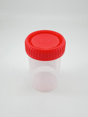 Clear plastic with cap urine sample container