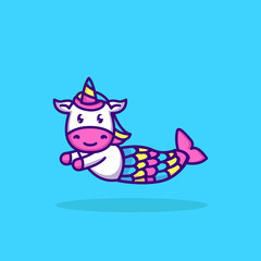 Cute unicorn in a mermaid costume