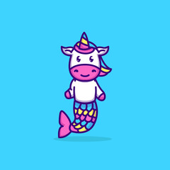 Cute unicorn in a mermaid costume