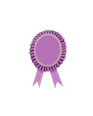 Illustration of purple ribbon badge isolated 
