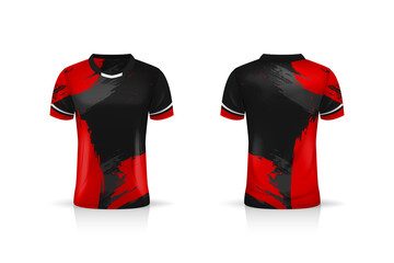 Specification Soccer Sport , Esport Gaming T Shirt Jersey template. mock up uniform . Vector Illustration design