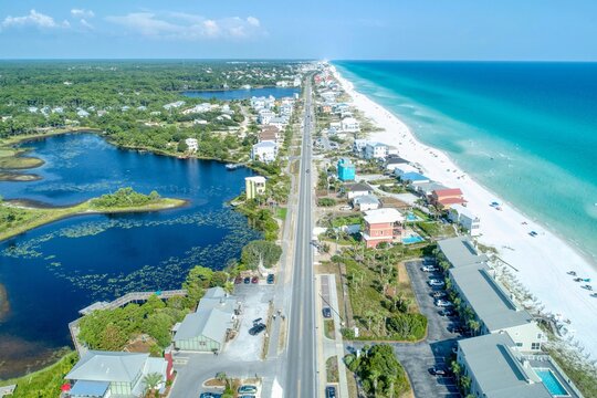 Aerial View of West End of World-Famous 30A 