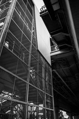 Black and white stairwell