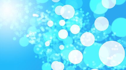 Abstract blue bokeh sea and sky cooling light beautiful design background.