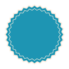 seal stamp of light blue color and one line white