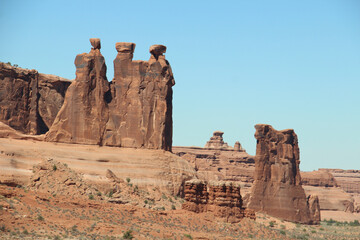 Tall hoodoos in Zion National Park.