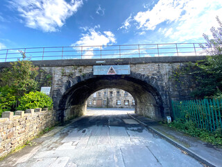 Fototapeta premium Victorian stone bridge, on Pudsey Road in, Cornholme, Todmorden, UK