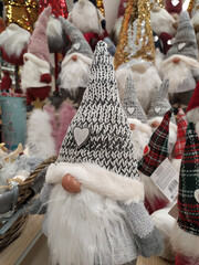 Christmas decorations displayed in a shop