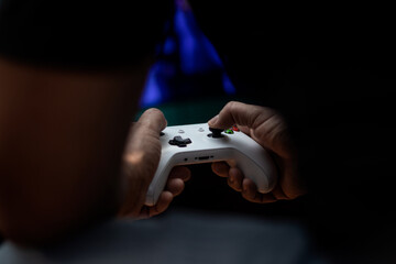 Different hands activities. Gamer Playing