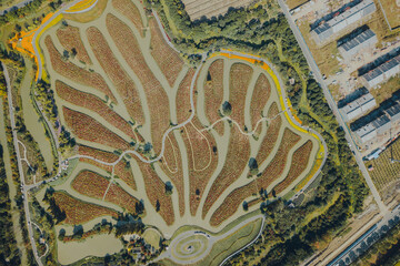 A panoramic view of the park from the air