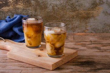 Vintage Iced Coffee in wood table