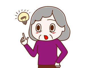 ピーンとアイディアが閃いた高齢の女性