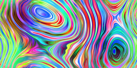 vivid wobbly rings and lines abstract seamless tile - obrazy, fototapety, plakaty