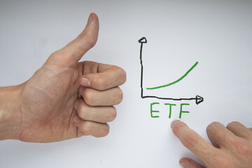 Index investing victory in the stock market. Reliable long-term investment with predictable profitability. Investment in funds, ETF