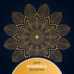 Luxury mandala background with floral ornament pattern. Hand drawn gold mandala design. Vector mandala template for decoration invitation, cards, wedding, logos, cover, brochure, flyer, banner.