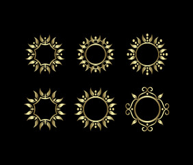 Collection golden frame icon
