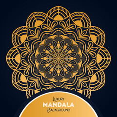 Luxury mandala background with floral ornament pattern. Hand drawn gold mandala design. Vector mandala template for decoration invitation, cards, wedding, logos, cover, brochure, flyer, banner.