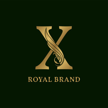 decorative letter X swirl luxurious alphabet for bridal, wedding, beauty care logo, personal branding image, make up artist,eye lash, nail art or any other royal brand and company