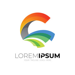 Letter G logo with colorful design template