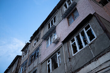 STEPANAKERT, ARTSAKH - Nov 05, 2020: Stepanakert under fi