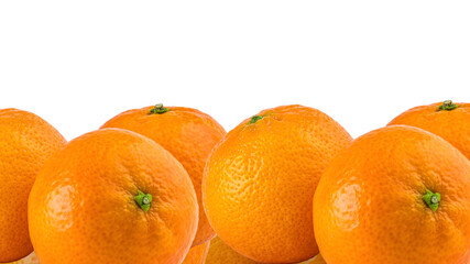 Fresh mandarin orange isolated on white background with clipping path. Mandarin or Tangerines  citrus fruit. Seasonal sweet fruits. Copy space.