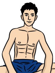 Fototapeta premium cartoon cute man on white background