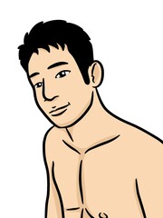 Fototapeta premium cartoon cute man on white background