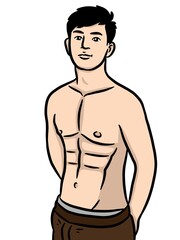 Fototapeta premium cartoon cute man on white background