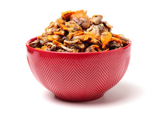 Fresh boiled cockle meat on white background
