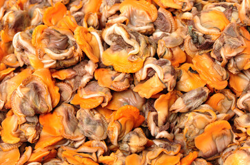 Fresh boiled cockle meat background