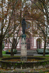 Freiburg im Breisgau/Germany - 10 28 2012: Herz-Jesu-Kirche in Freiburg in a cloudy autumn day after first snow