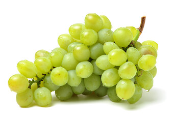 Green grapes on white background