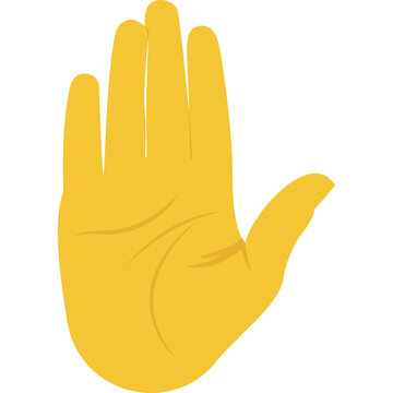
Human hand with open palm and five fingers, logo of greeting gesture
