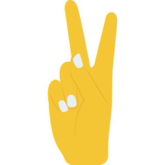 
The gesture of hand two finger raised up
