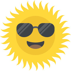 
A funny smiling sun wearing sunglasses
