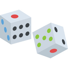 
Two game dices, casino symbol
