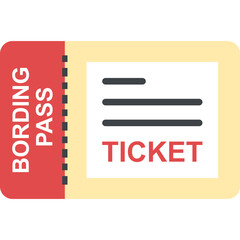 
An aeroplane ticket, travelling invoice flat icon
