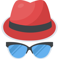 
Beach hat and sunglasses, summer season concept
