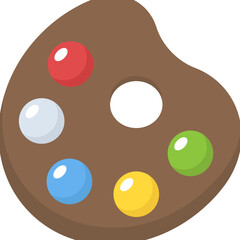 Fototapeta premium Art palette with five colors 