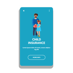 Child Insurance Family Economy Strategy Vector Illustration