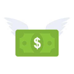 
Banknote with wings, money transfer concept
